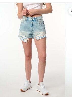 Blank NYC Light Wash Distressed Denim Cutoff Shorts NWT The Barrow